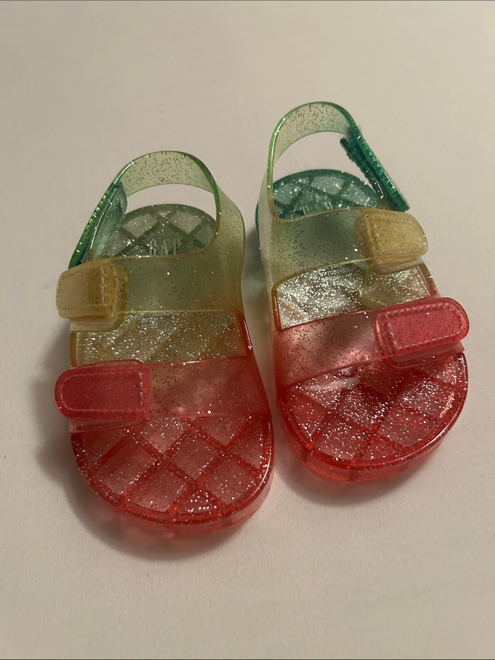 GAP Kids Glitter Jelly Sandals - Green Yellow Pink Red